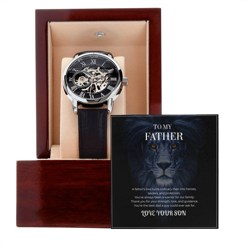Skeleton Dial Men’s Watch – To My Brave Dad Special Edition