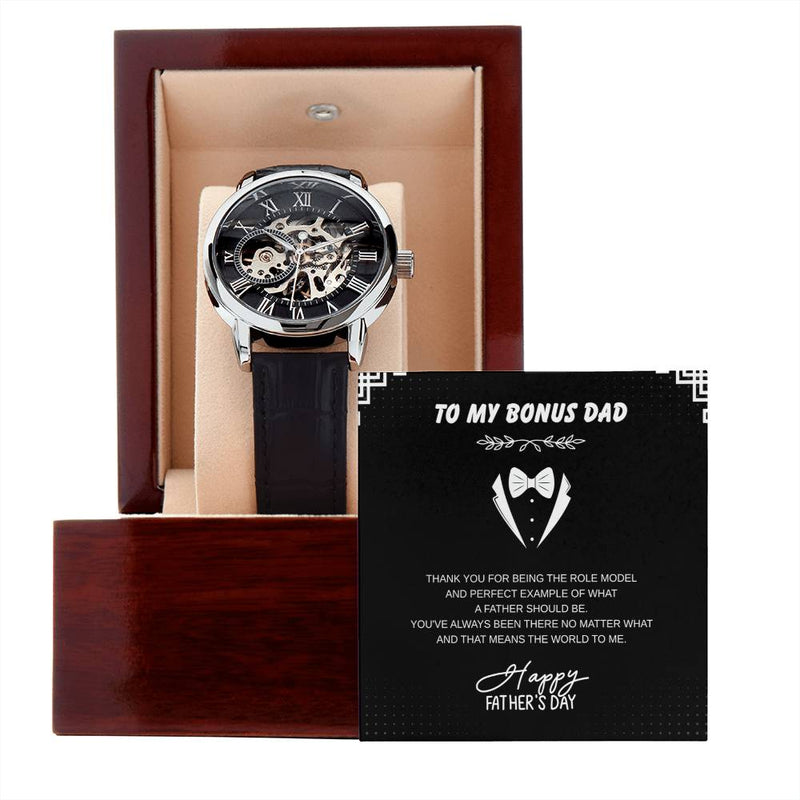 Skeleton Automatic Watch – To My Bonus Dad Special Edition