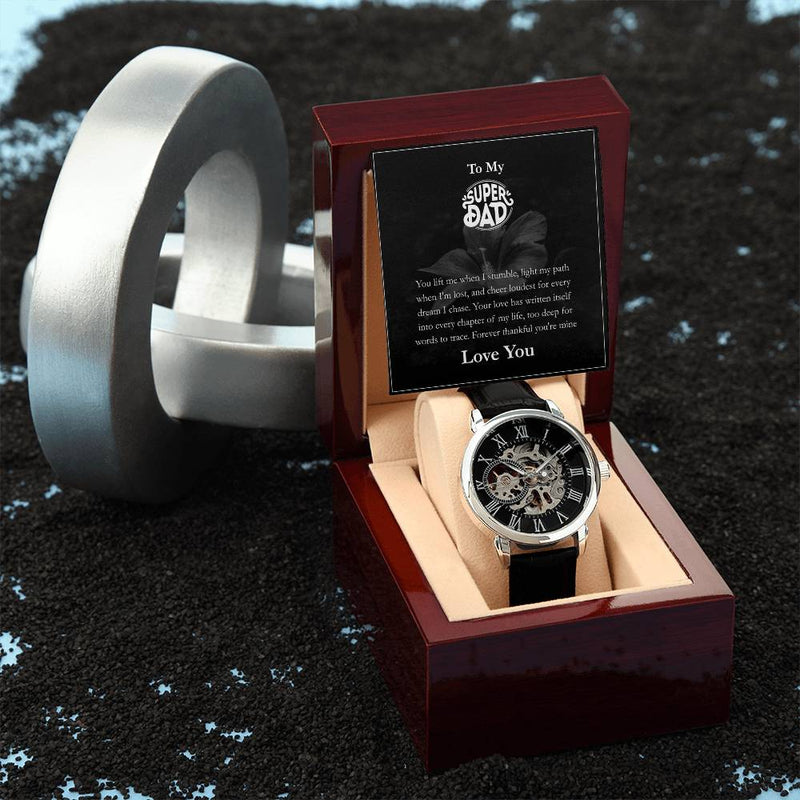 Luxury Automatic Skeleton Watch – To My Super Dad Gift Set