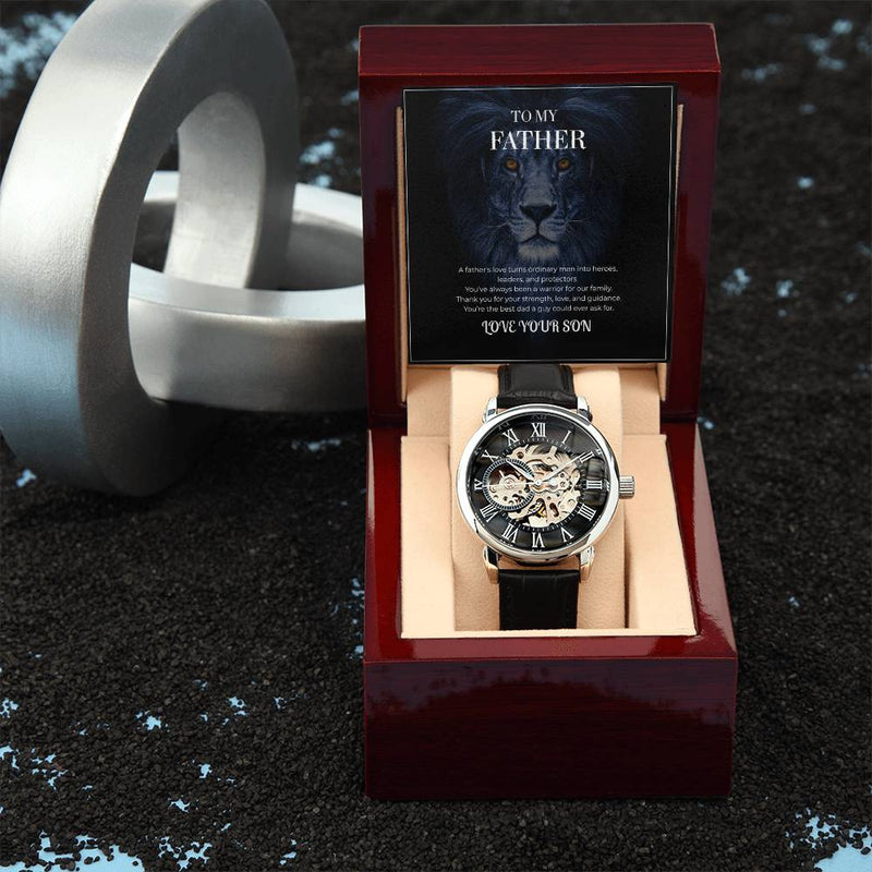 Skeleton Dial Men’s Watch – To My Brave Dad Special Edition