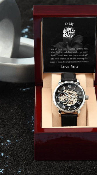 Luxury Automatic Skeleton Watch – To My Super Dad Gift Set