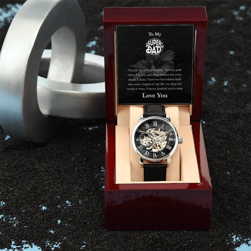 Luxury Automatic Skeleton Watch – To My Super Dad Gift Set