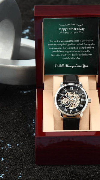 Luxury Skeleton Men’s Watch – I Will Always Love You, Dad Edition