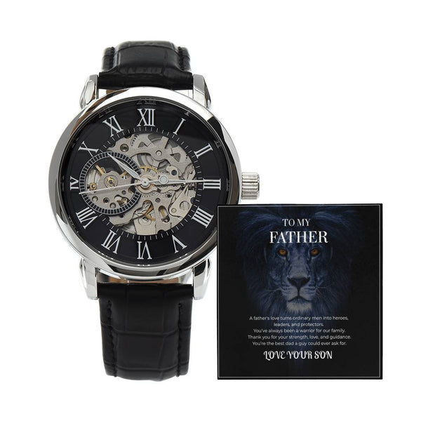 Skeleton Dial Men’s Watch – To My Brave Dad Special Edition