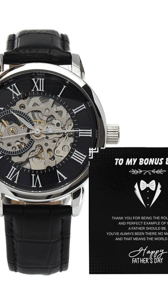 Skeleton Automatic Watch – To My Bonus Dad Special Edition