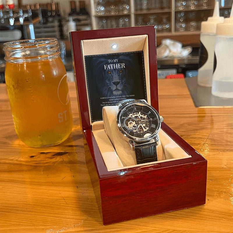 Skeleton Dial Men’s Watch – To My Brave Dad Special Edition