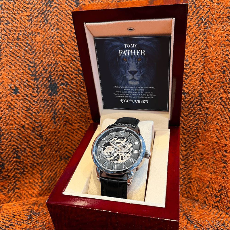 Skeleton Dial Men’s Watch – To My Brave Dad Special Edition