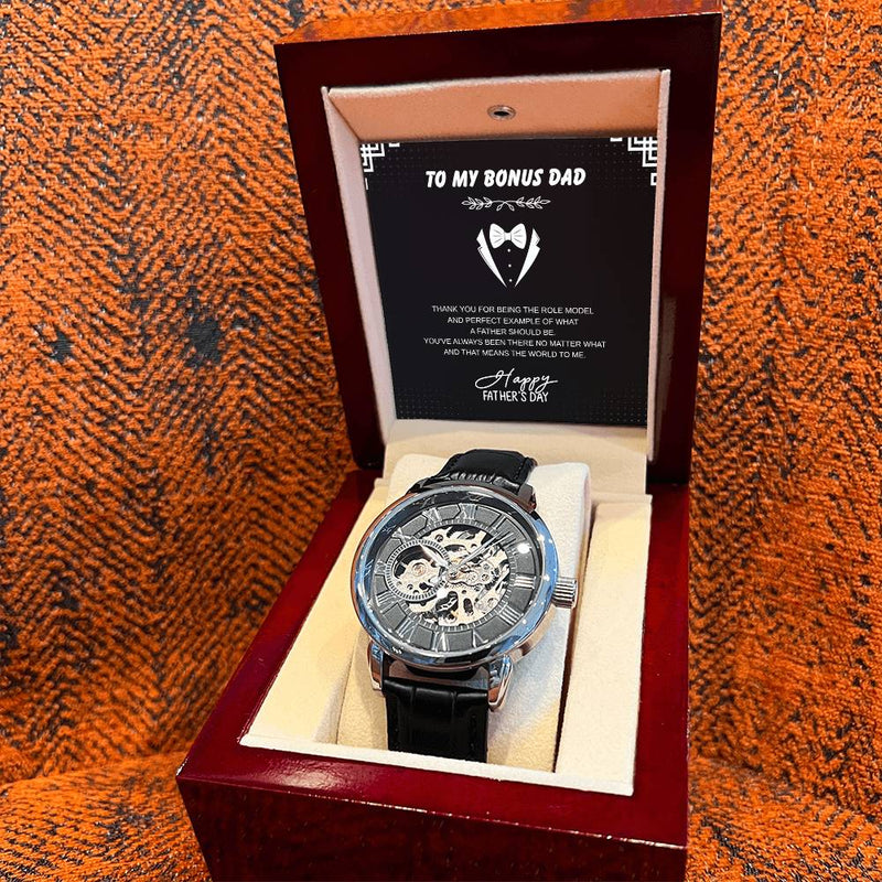Skeleton Automatic Watch – To My Bonus Dad Special Edition