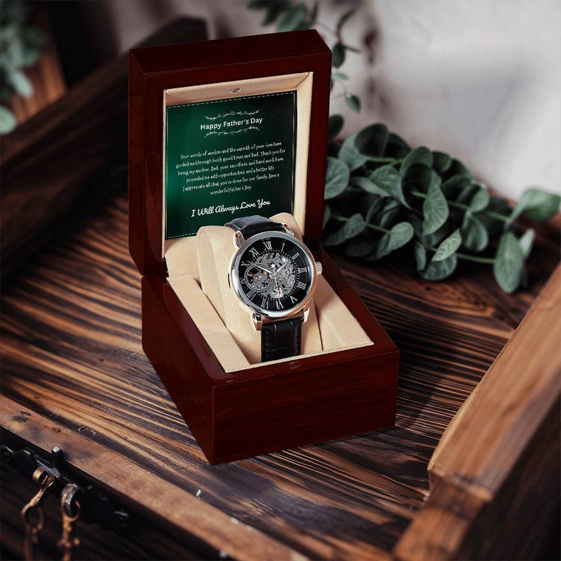 Luxury Skeleton Men’s Watch – I Will Always Love You, Dad Edition