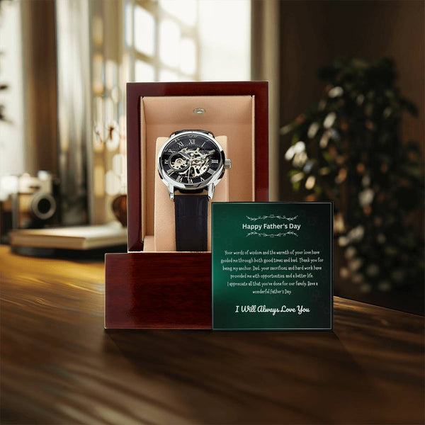 Luxury Skeleton Men’s Watch – I Will Always Love You, Dad Edition
