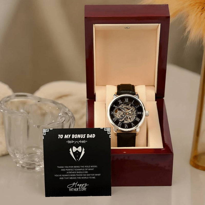 Skeleton Automatic Watch – To My Bonus Dad Special Edition
