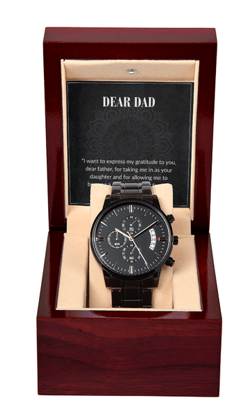 Black Chronograph Watch – Dear Daddy Edition