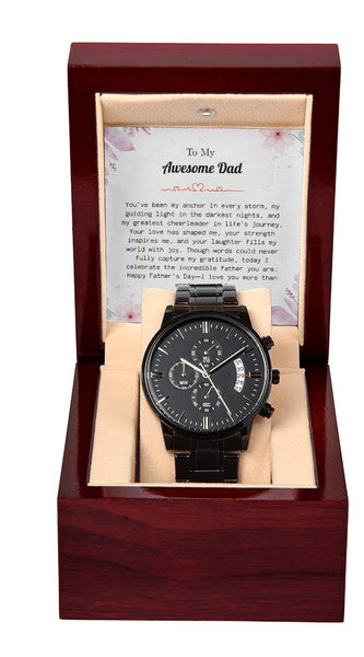 Luxury Black Chronograph Watch – To My Awesome Dad