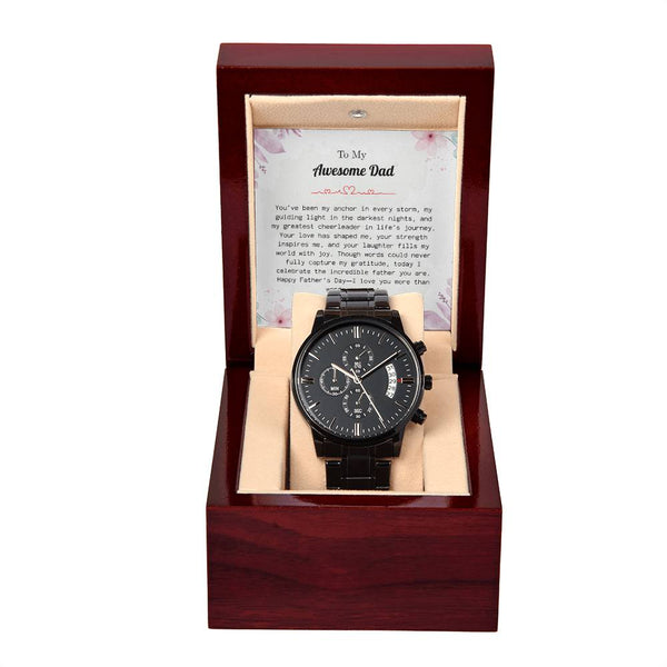 Luxury Black Chronograph Watch – To My Awesome Dad