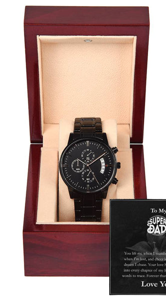 Black Chronograph Watch – To My Super Dad Gift Set