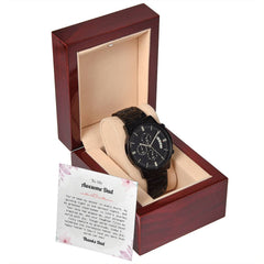 Luxury Black Chronograph Watch – To My Awesome Dad
