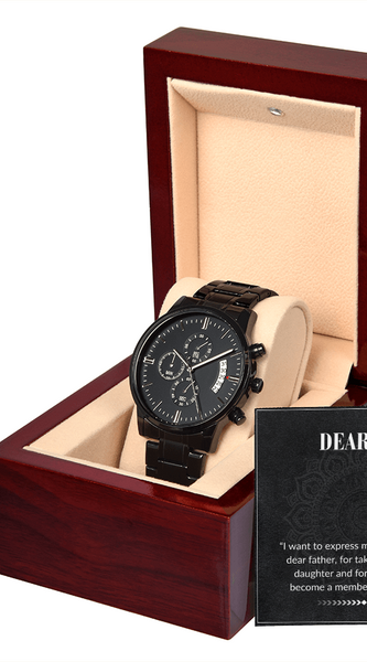 Black Chronograph Watch – Dear Daddy Edition