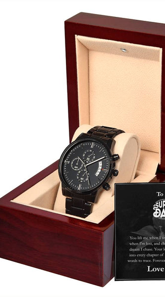 Black Chronograph Watch – To My Super Dad Gift Set