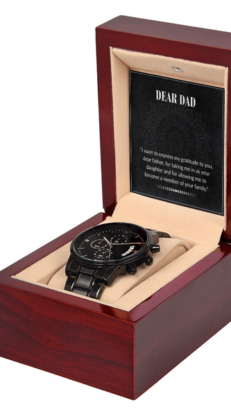 Black Chronograph Watch – Dear Daddy Edition