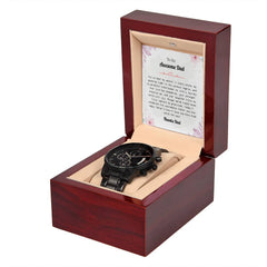 Luxury Black Chronograph Watch – To My Awesome Dad