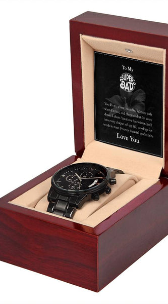 Black Chronograph Watch – To My Super Dad Gift Set