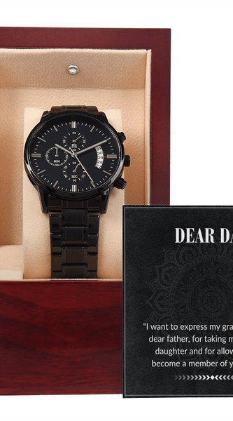 Black Chronograph Watch – Dear Daddy Edition