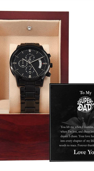 Black Chronograph Watch – To My Super Dad Gift Set