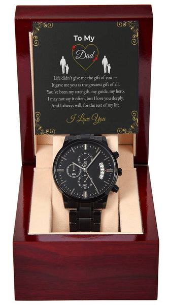 Black Chronograph Watch – I Love You Dad Keepsake