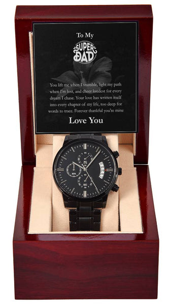 Black Chronograph Watch – To My Super Dad Gift Set