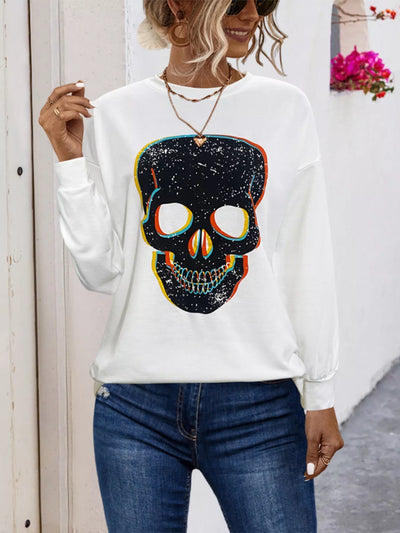 White/Skull Print