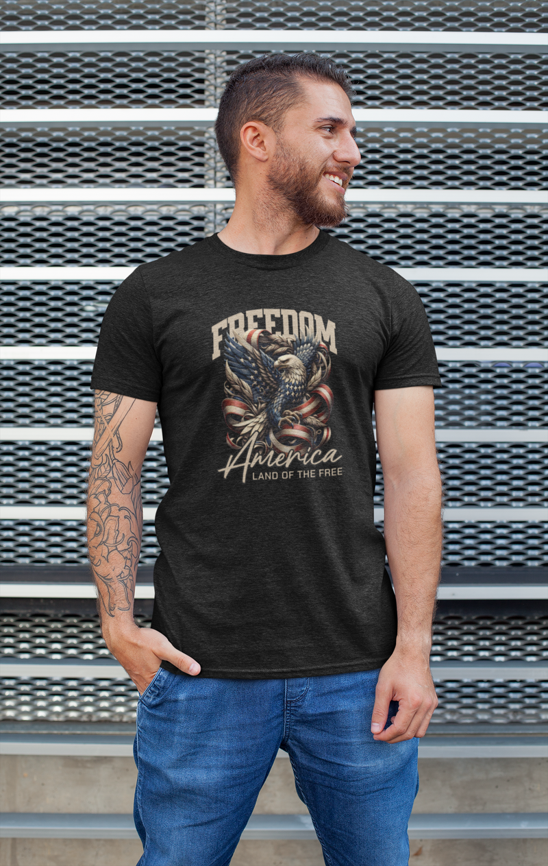 Freedom America T-Shirt – Land of the Free 4th of July USA Tee