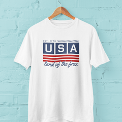 USA Land of the Free T-Shirt – 4th of July Patriotic Unisex Tee