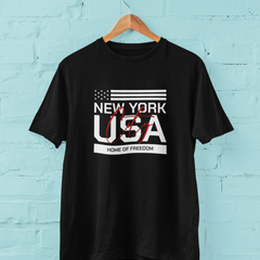 New York USA T-Shirt – Home of Freedom Patriotic 4th of July Tee
