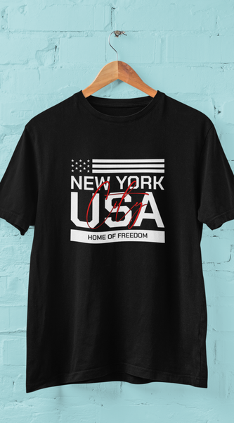 New York USA T-Shirt – Home of Freedom Patriotic 4th of July Tee