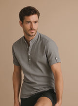 Men's Button Detail Short Sleeve Blouse