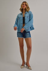 RISEN Washed Dropped Shoulder Denim Jacket
