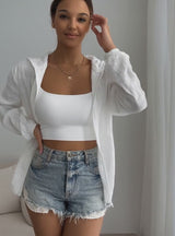 Zip Up Long Sleeve Hooded Outerwear