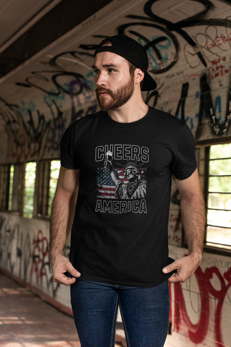 Cheers America T-Shirt – 4th of July USA Unisex Patriotic Tee