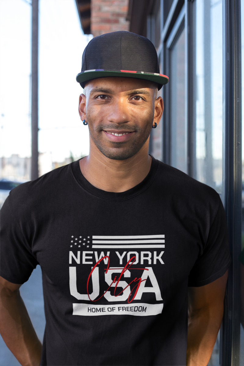 New York USA T-Shirt – Home of Freedom Patriotic 4th of July Tee