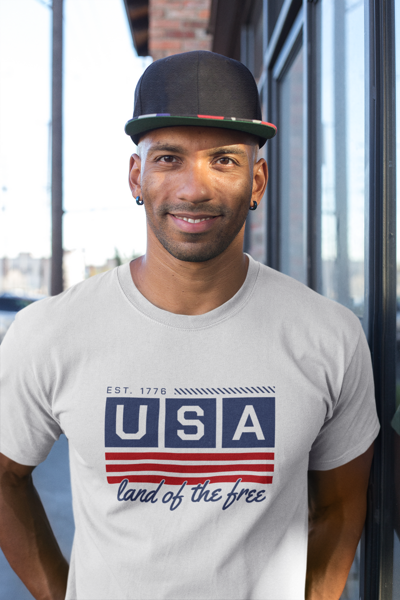 USA Land of the Free T-Shirt – 4th of July Patriotic Unisex Tee