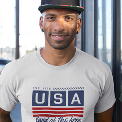 USA Land of the Free T-Shirt – 4th of July Patriotic Unisex Tee