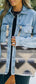 Collared Neck Dropped Shoulder Denim Jacket