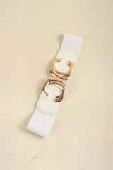 Zinc Alloy Buckle Elastic Wide Belt