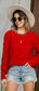 Openwork Round Neck Raglan Sleeve Sweater