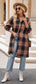Plaid Collared Neck Long Sleeve Coat