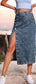 Button Down Denim Skirt