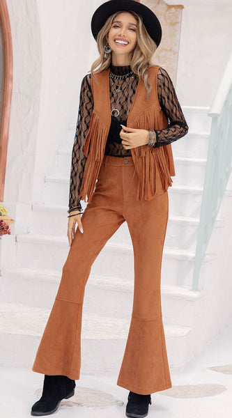 Fringe Vest and Flare Pants Set