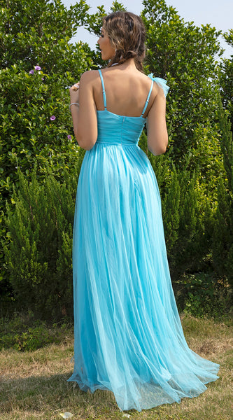 Asymmetrical Ruched Slit Dress