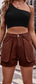 Buttoned Cargo Denim Shorts