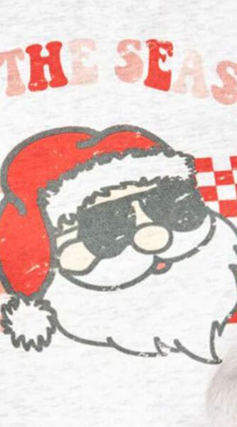 ITS THE SEASON Round Neck Top and Plaid Pants Lounge Set